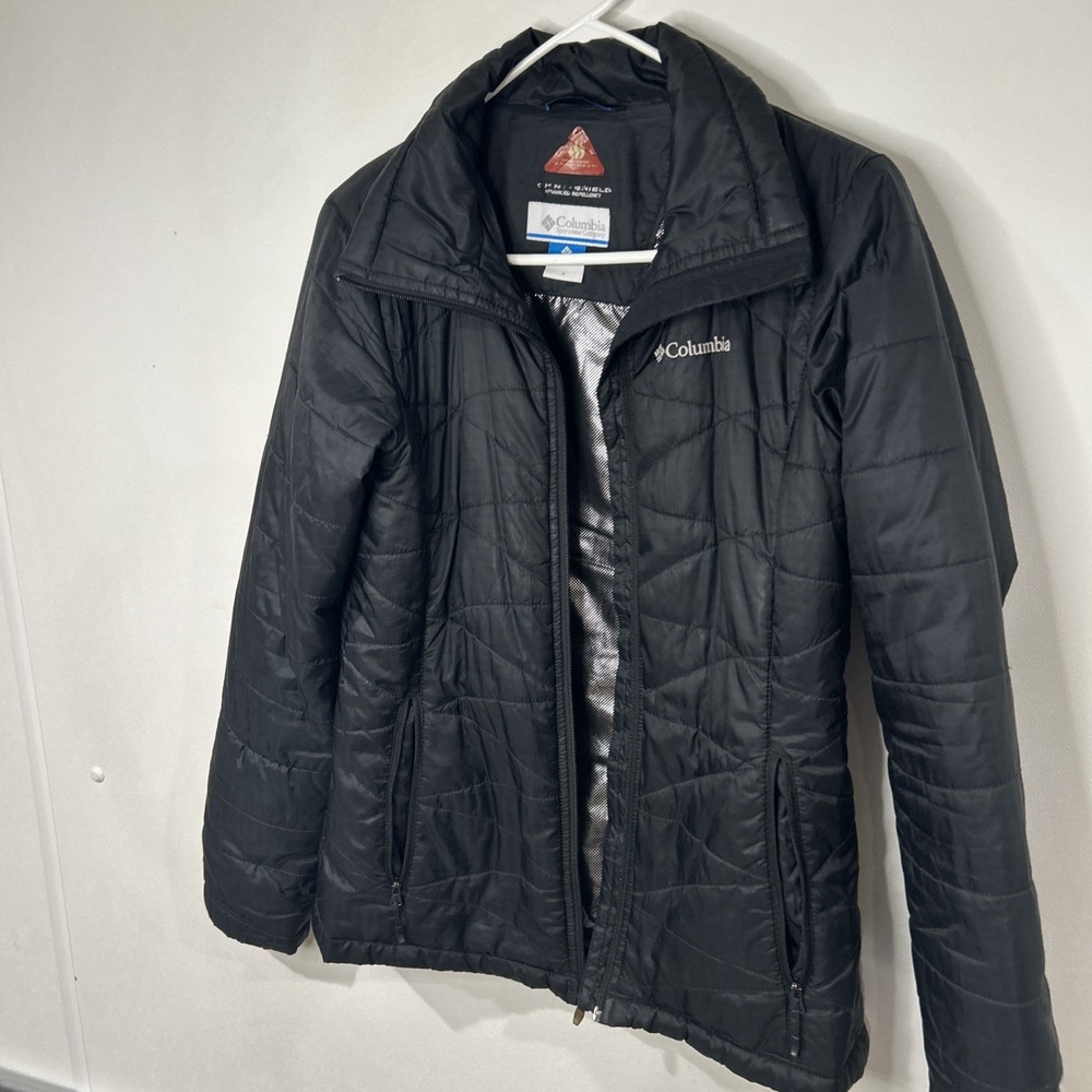 Columbia Jacket Womens S BLK Mighty Lite III Omni Heat Zip HIgh Neck Insulated29